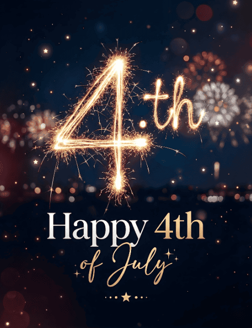 4th of July Sparkler Happy Independence Card