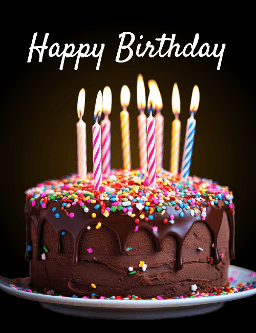 Happy Birthday Chocolate Cake Card