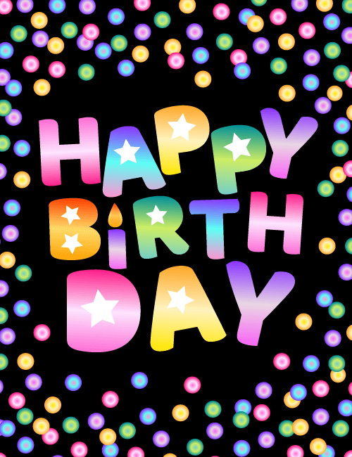 Happy Birthday Colorful Lettering Card