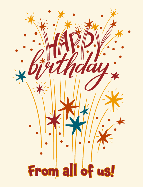 Happy Birthday Fireworks Wishes Card