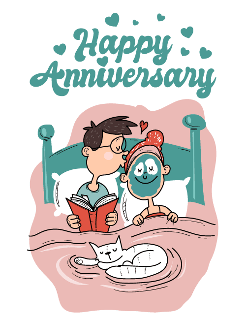 Cute Happy Anniversary Couple Card
