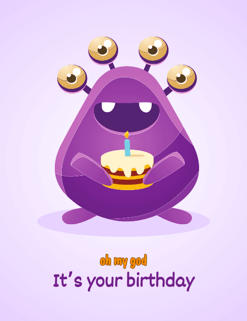 Cute Monster Birthday Card