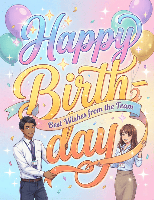 Happy Birthday Best Wishes From The Team Card