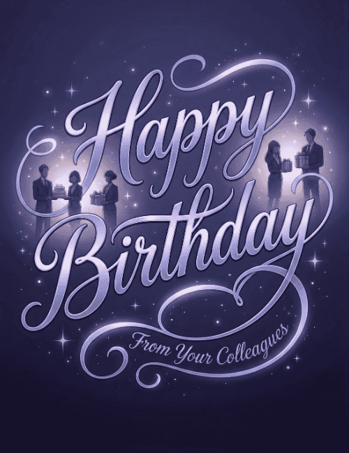 Happy Birthday From Your Colleagues Elegant Office Card