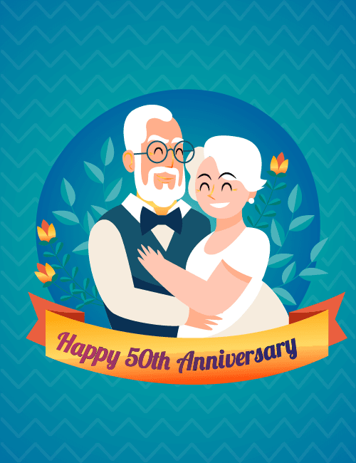 Happy 50th Anniversary Couple Card