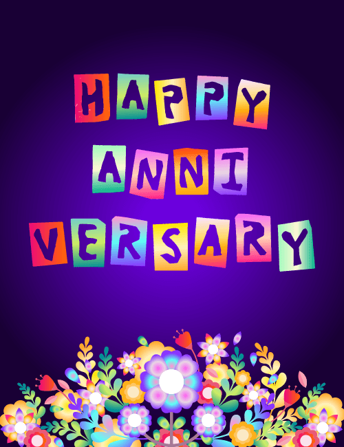 Happy Anniversary Floral Celebration Card