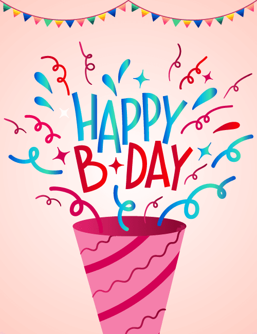 Happy Birthday Party Popper Wishes