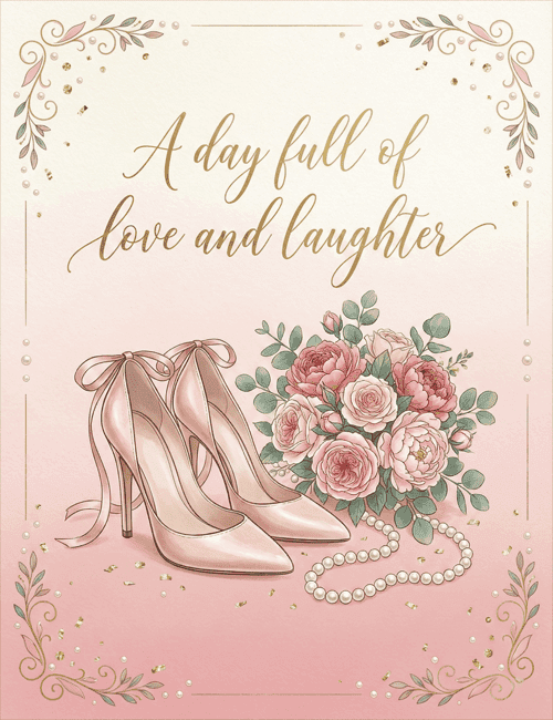 A Day Full of Love and Laughter – Elegant Bridal Shower Card