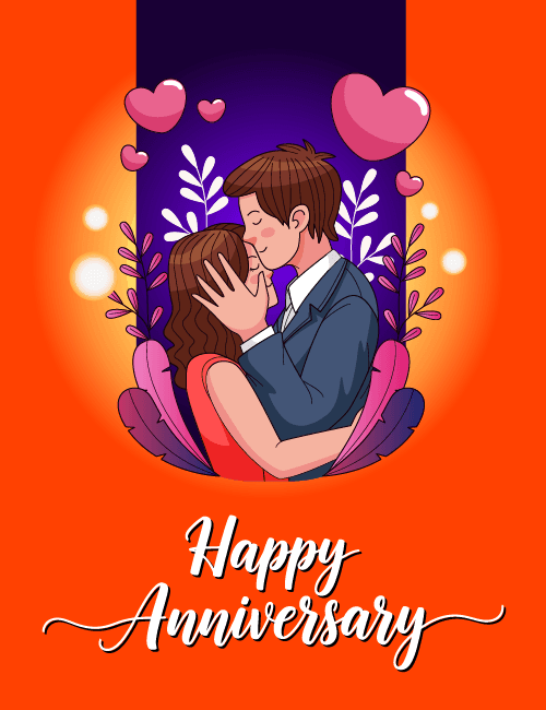 Romantic Happy Anniversary Couple Card