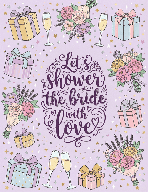 Let’s Shower the Bride with Love – Cute & Playful Bridal Shower Card