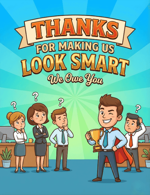 Thanks For Making Us Look Smart Appreciation Card