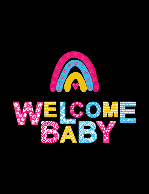 Welcome Baby Rainbow Greeting Card