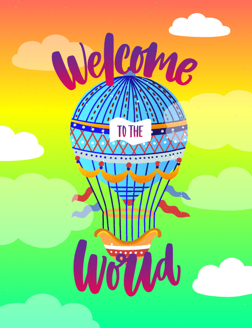 Welcome To The World Balloon Card