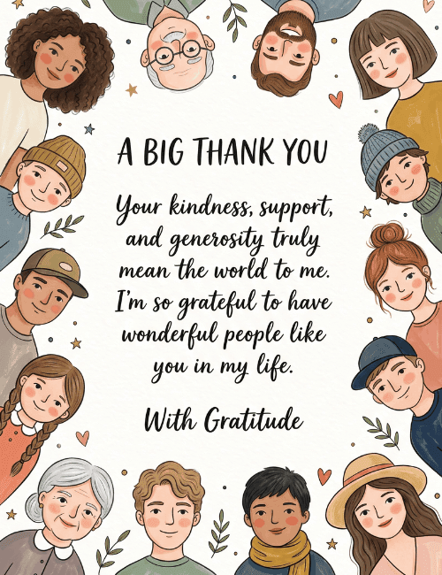 A Big Thank You Gratitude Card