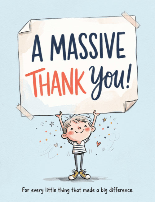 A Massive Thank You Cute Card