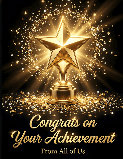 Congrats on Your Achievement Gold Award Card