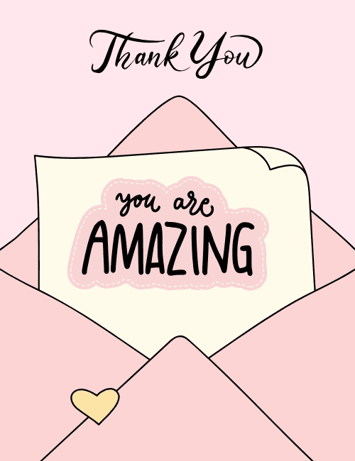 You Are Amazing Thank You Card – Sweet Envelope of Appreciation