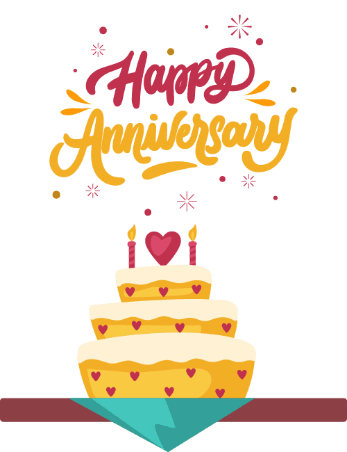 Cute Anniversary Cake Card for Celebration