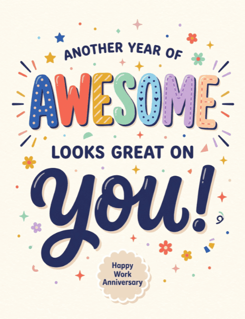 Another Year of Awesome Work Anniversary Card