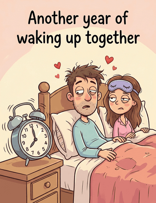 Another Year of Waking Up Together Anniversary Card