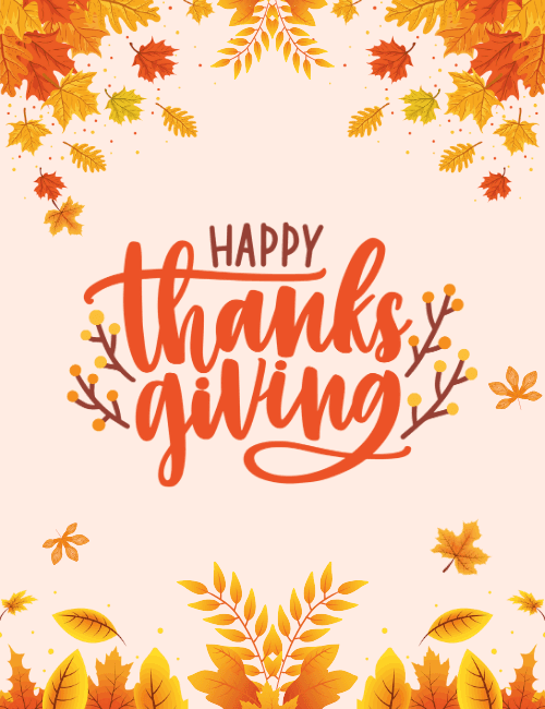Autumn Leaves Thanksgiving Card