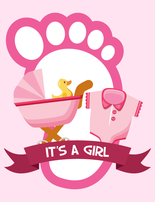 It’s a Girl – Cute Baby Shower Card