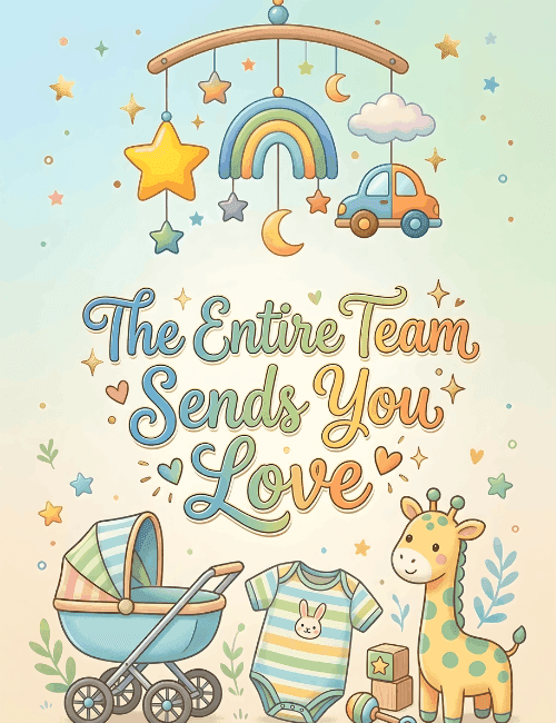 The Entire Team Sends You Love Baby Shower Card
