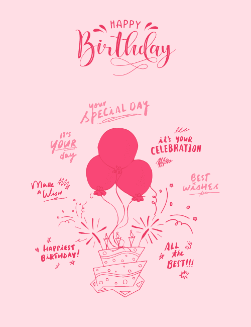 Balloon Celebration Birthday Card