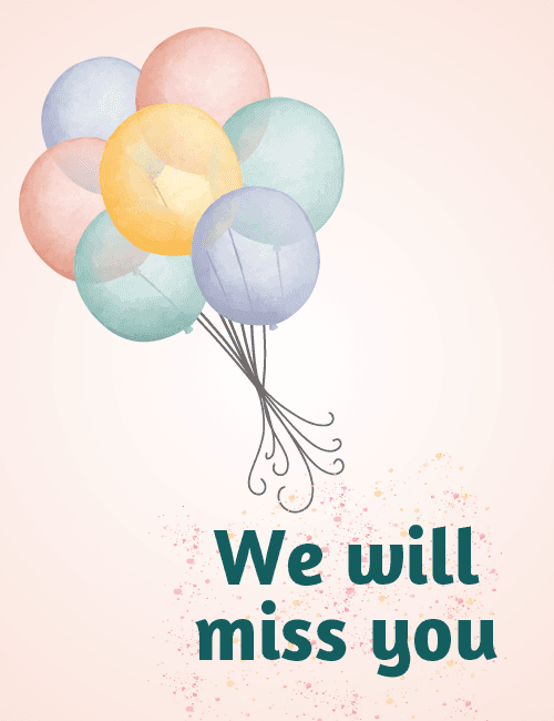 Balloon Miss You Card