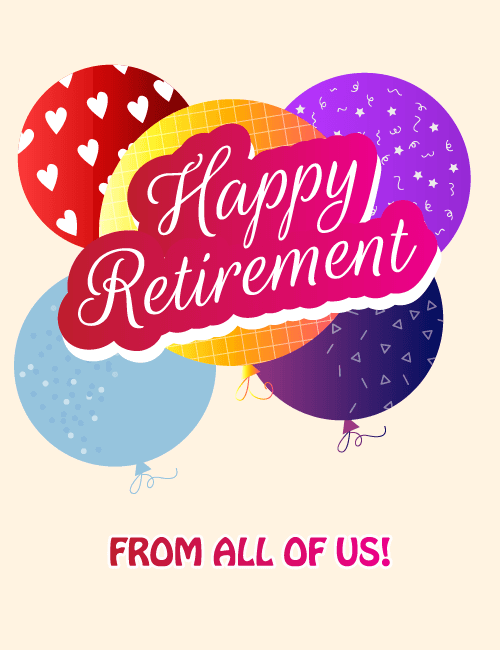 Balloons Group Retirement Card