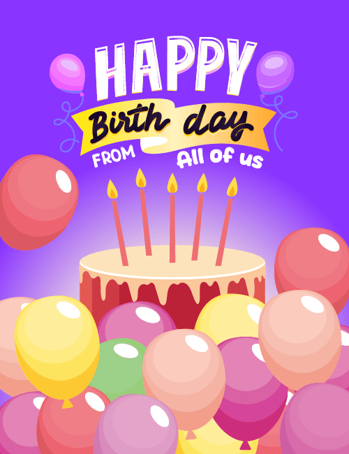 Balloon Party Happy Birthday From All of Us