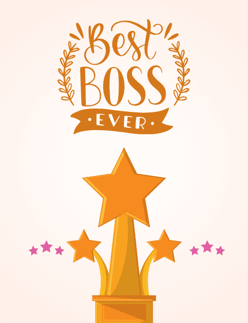 Best Boss Ever Star Trophy Card
