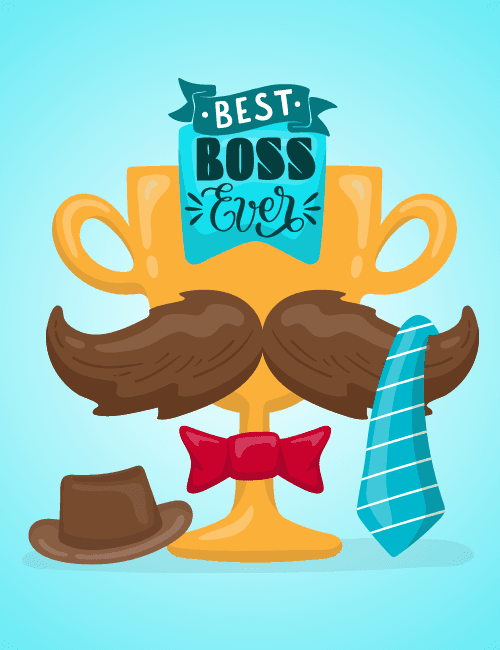 Best Boss Ever Trophy Card