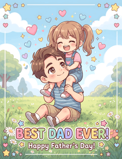 Best Dad Ever Cute Father’s Day Card