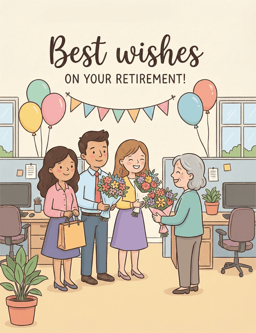 Best Wishes on Your Retirement – Office Retirement Card