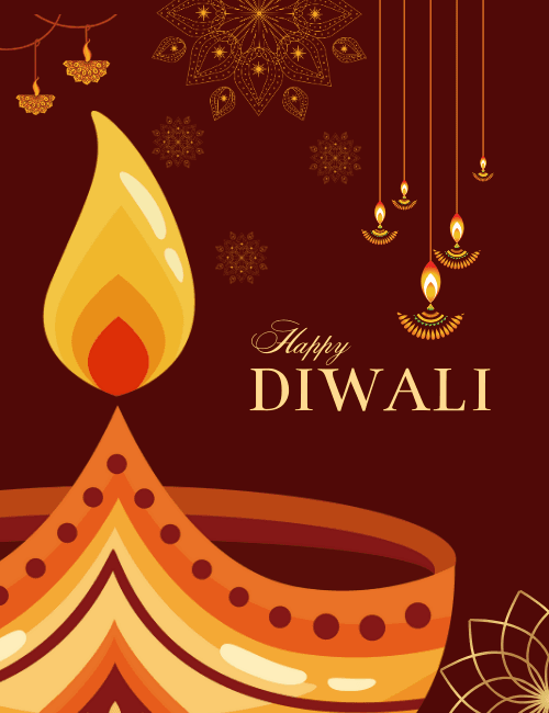 Big Diya Happy Diwali Card