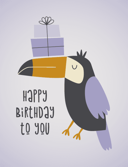 Bird Gift Birthday Card