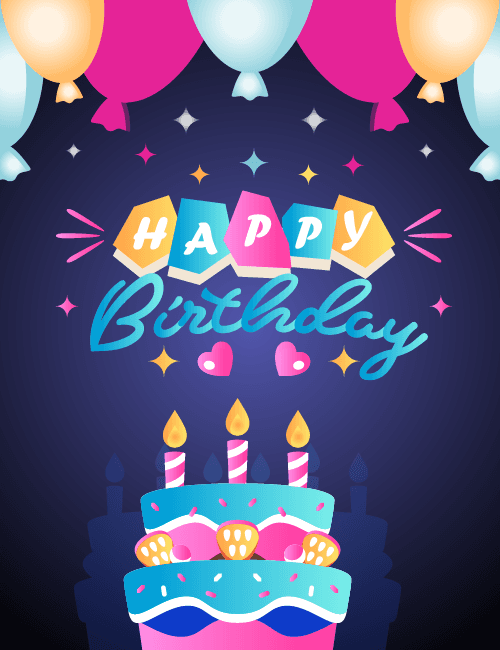 Birthday Cake Celebration Greeting Card