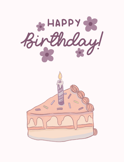 Birthday Cake Slice Minimalist Card