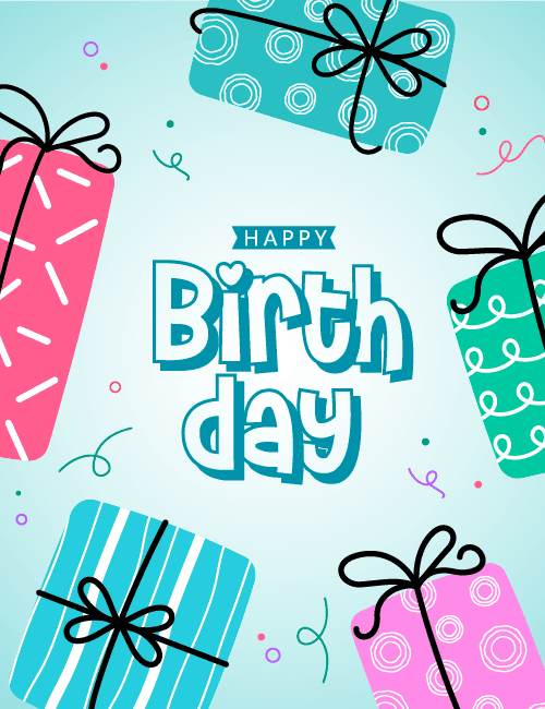 Birthday Gift Boxes Card