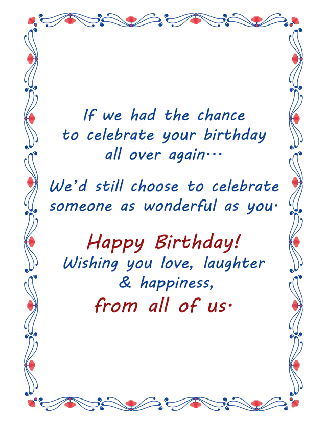 Birthday Wishes From All Of Us