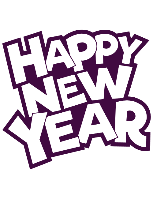 Bold Purple Happy New Year Card