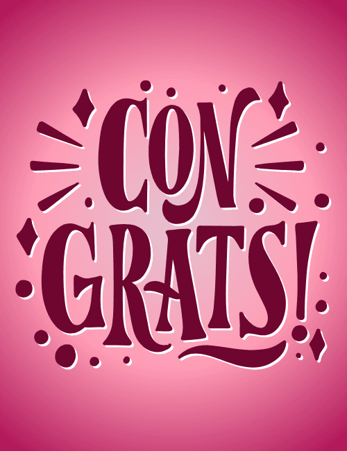 Bold Typography Congrats Card – Modern Style