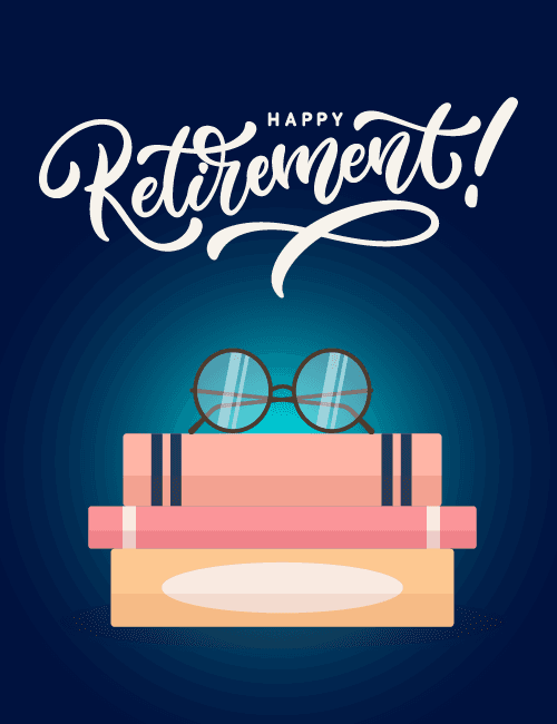 Books & Glasses Retirement Card