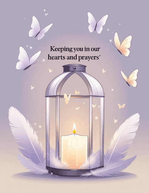 Candlelight and Prayers Sympathy Card