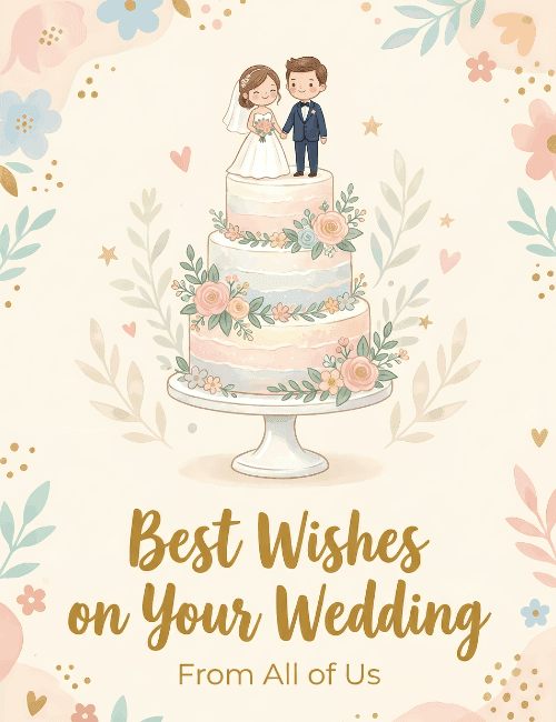Best Wishes on Your Wedding Cake Couple Card