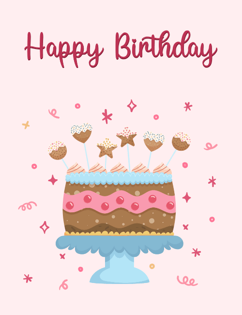 Cake Pops Birthday Card