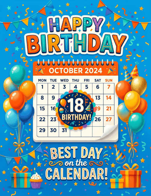 Birthday Calendar Card Best Day on the Calendar Celebration