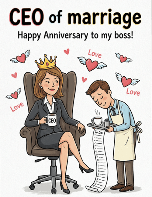 CEO of Marriage Funny Anniversary Card