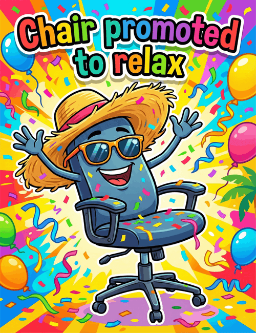 Chair Promoted to Relax – Funny Retirement Card